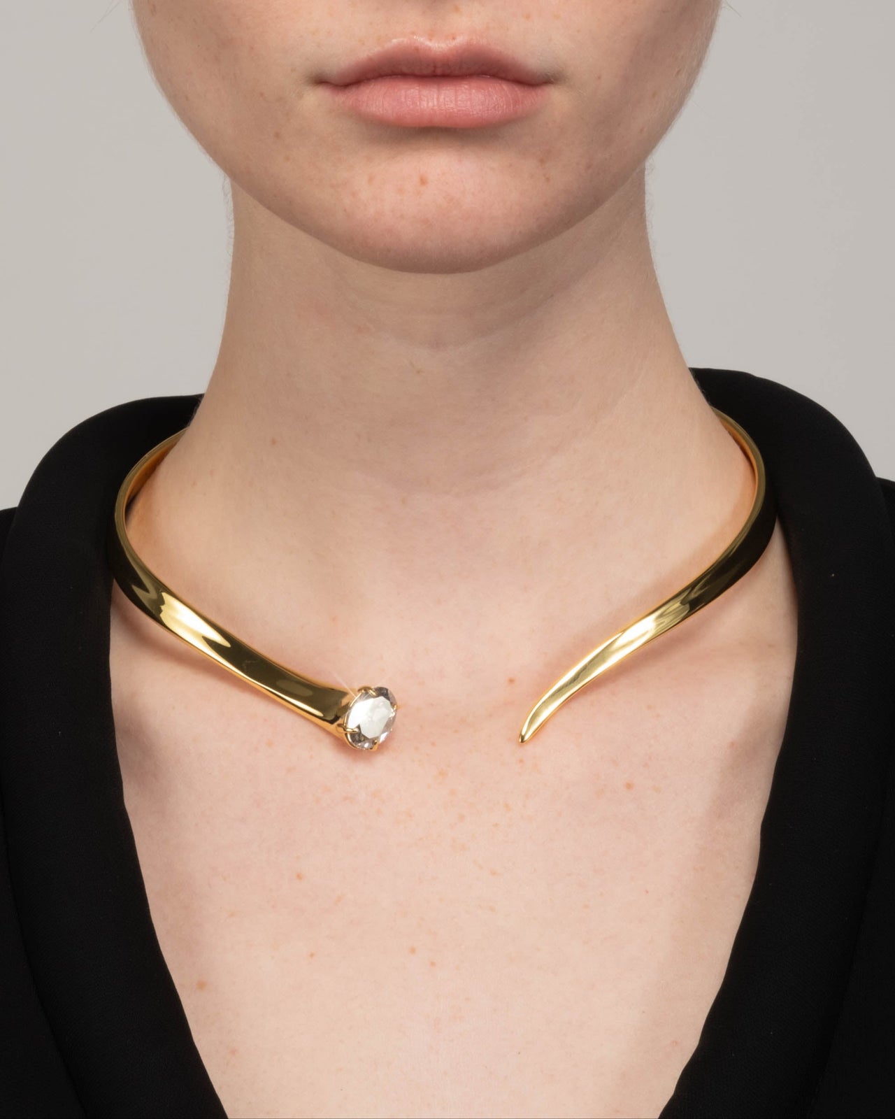 Gold Crystal Accent Hinge Arc Collar - Photo 2