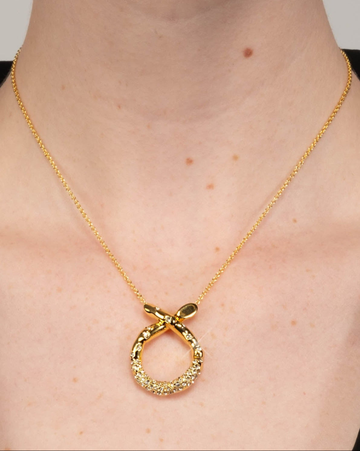 Gold Knot Crystal Pave Necklace - Photo 2