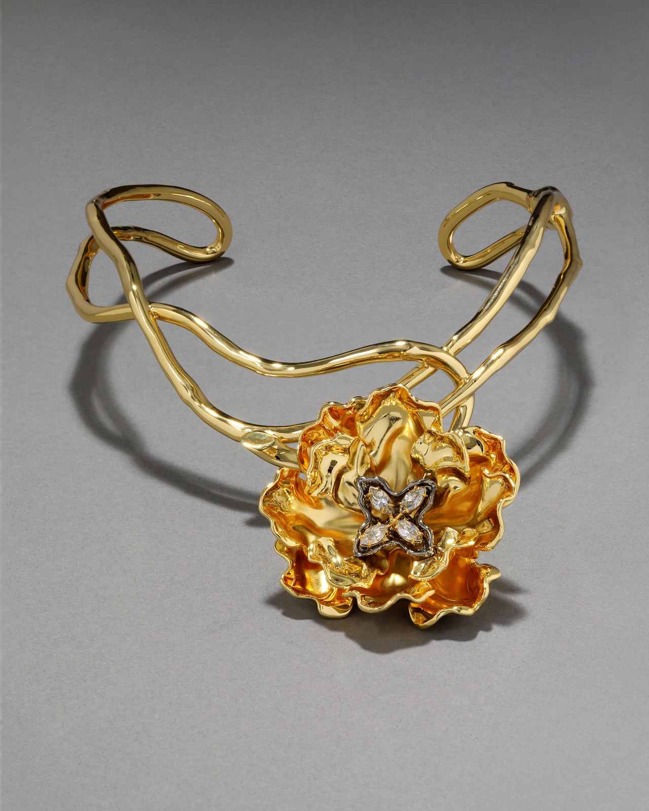 Jardin Gold Rose Collar Necklace - Photo 2