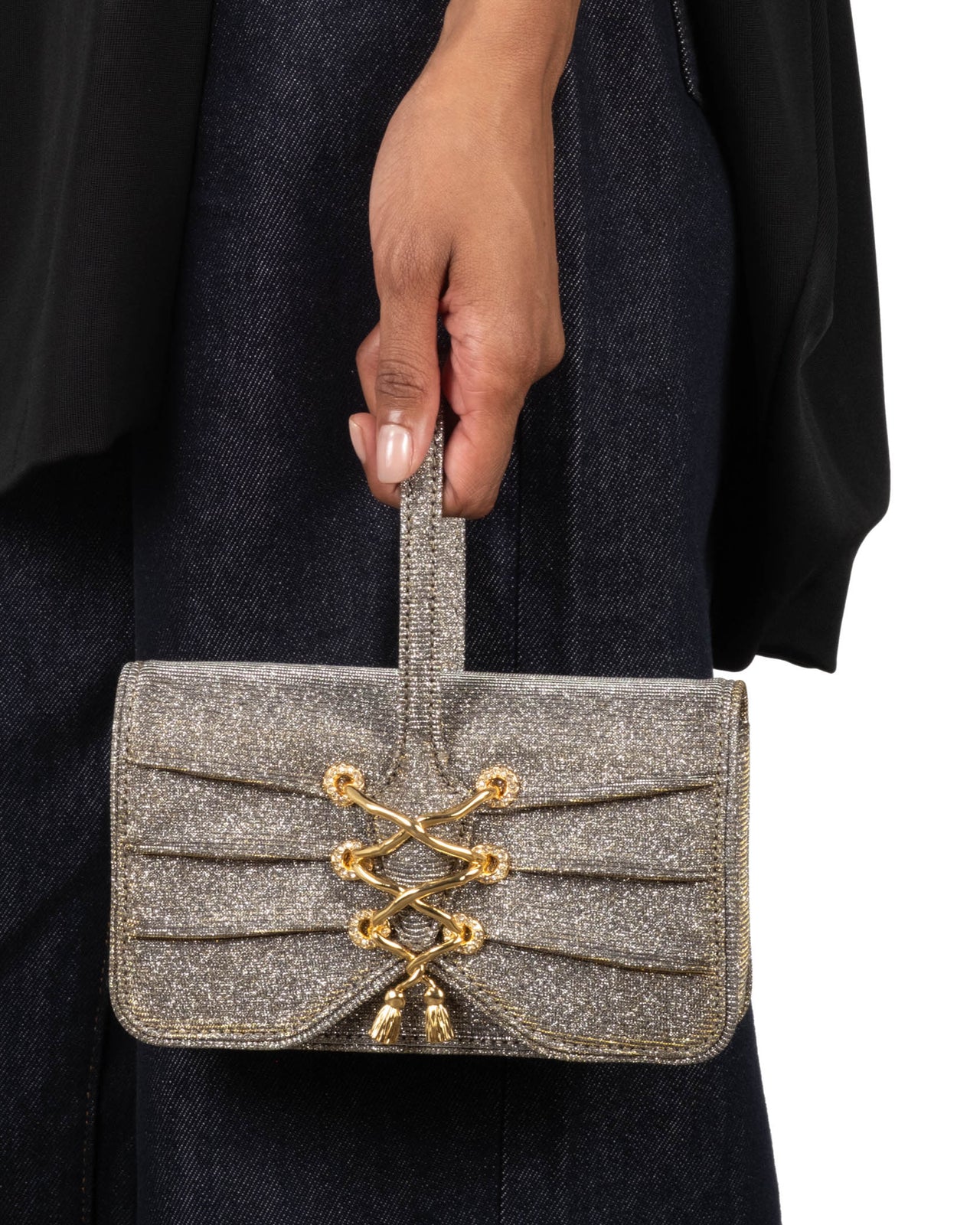 Lace-Up Wristlet- Disco Gold - Photo 2
