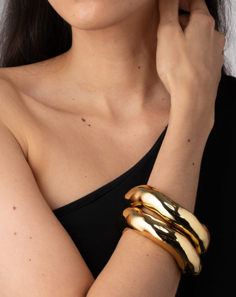 14k Two Tone Gold Dainty Women's Bangle Bracelet | eBay