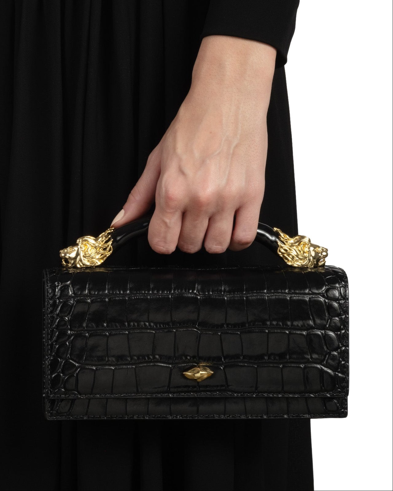 Lioness Top Handle Clutch- Black - Photo 2