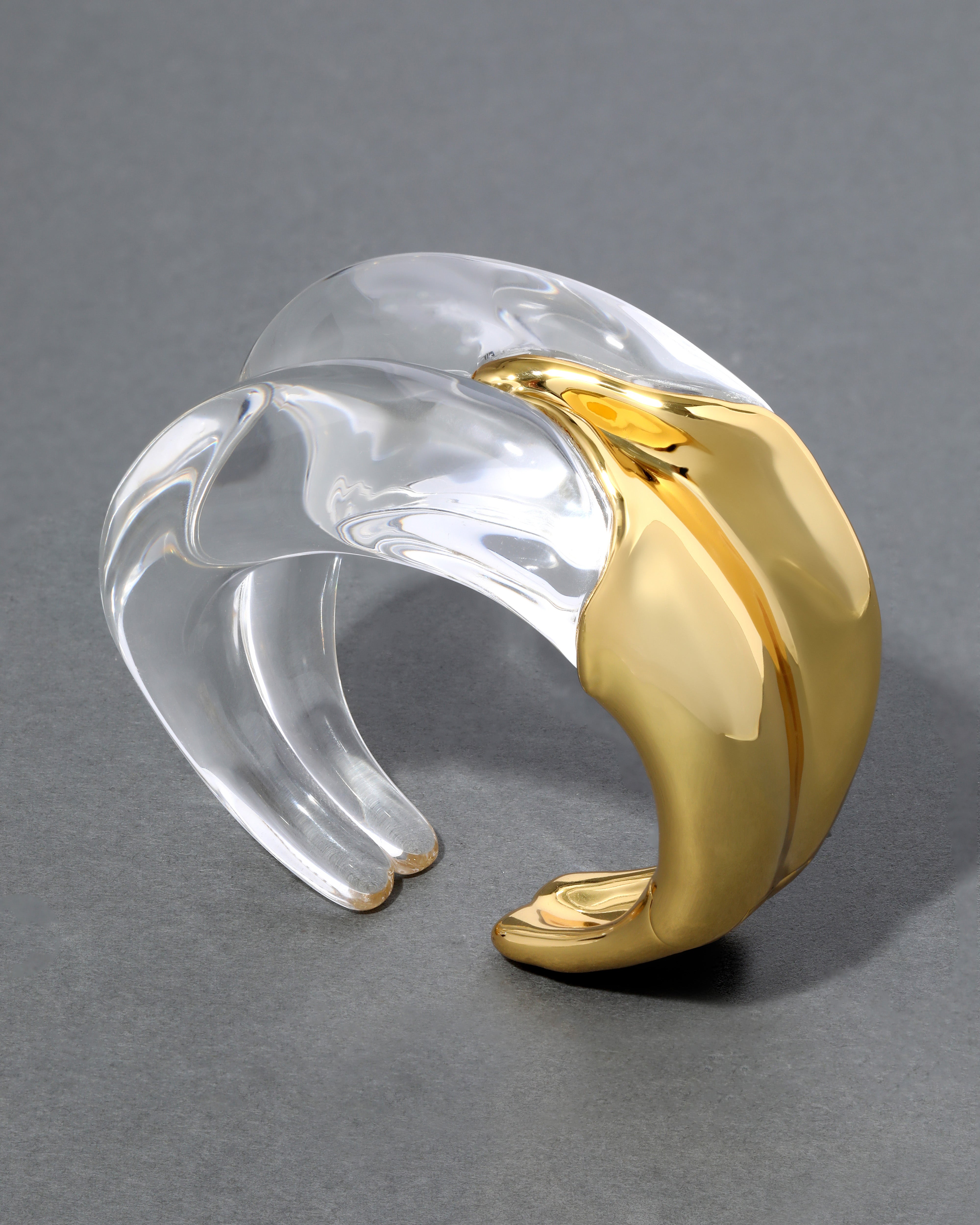 Liquid Lucite Wave Hinged Cuff Bracelet