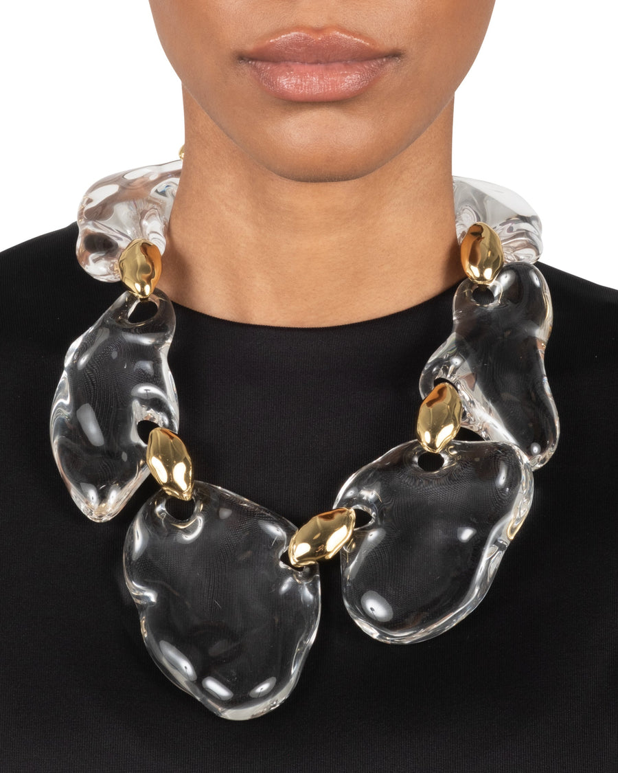 Liquid Lucite Pebble Necklace
