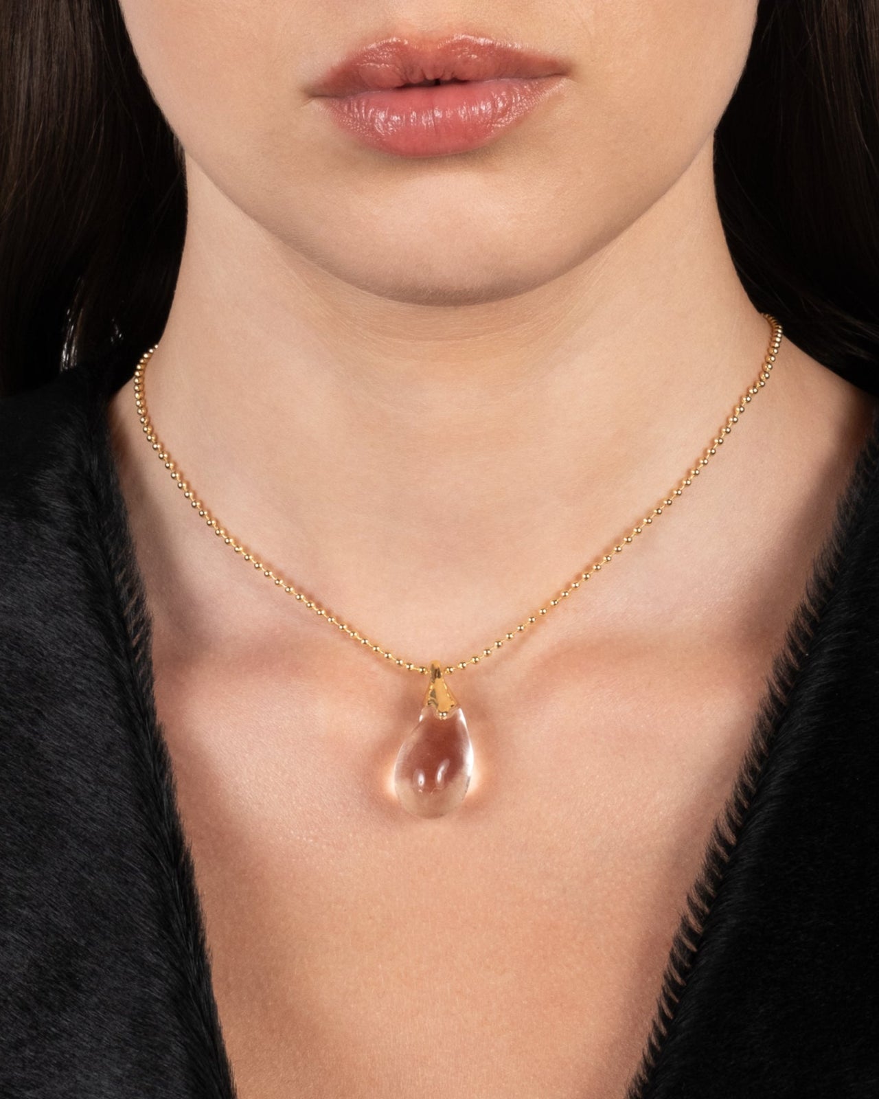 Liquid Lucite Teardrop Pendant Necklace - Photo 2