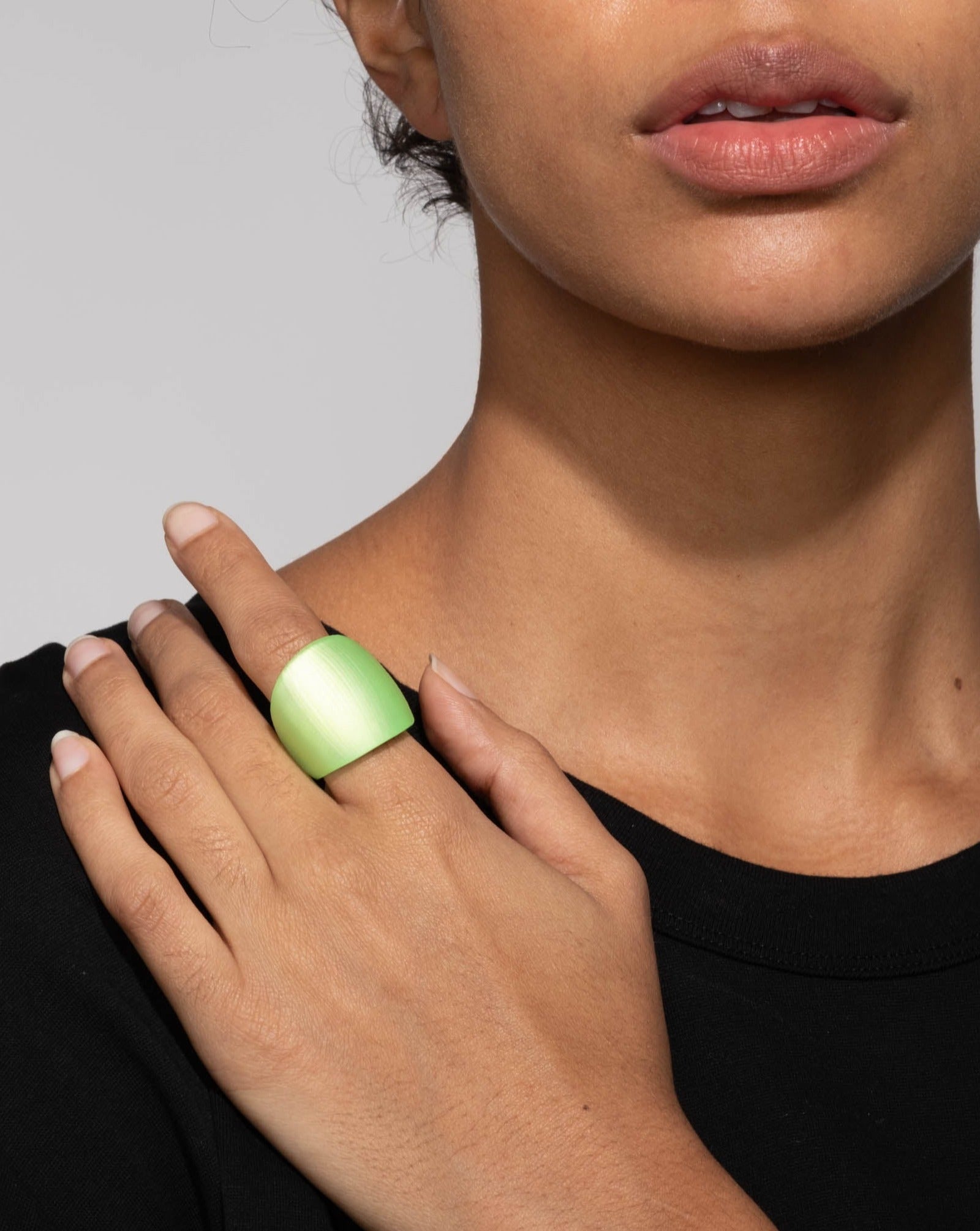 Neon Green Lucite Block Ring | Alexis Bittar