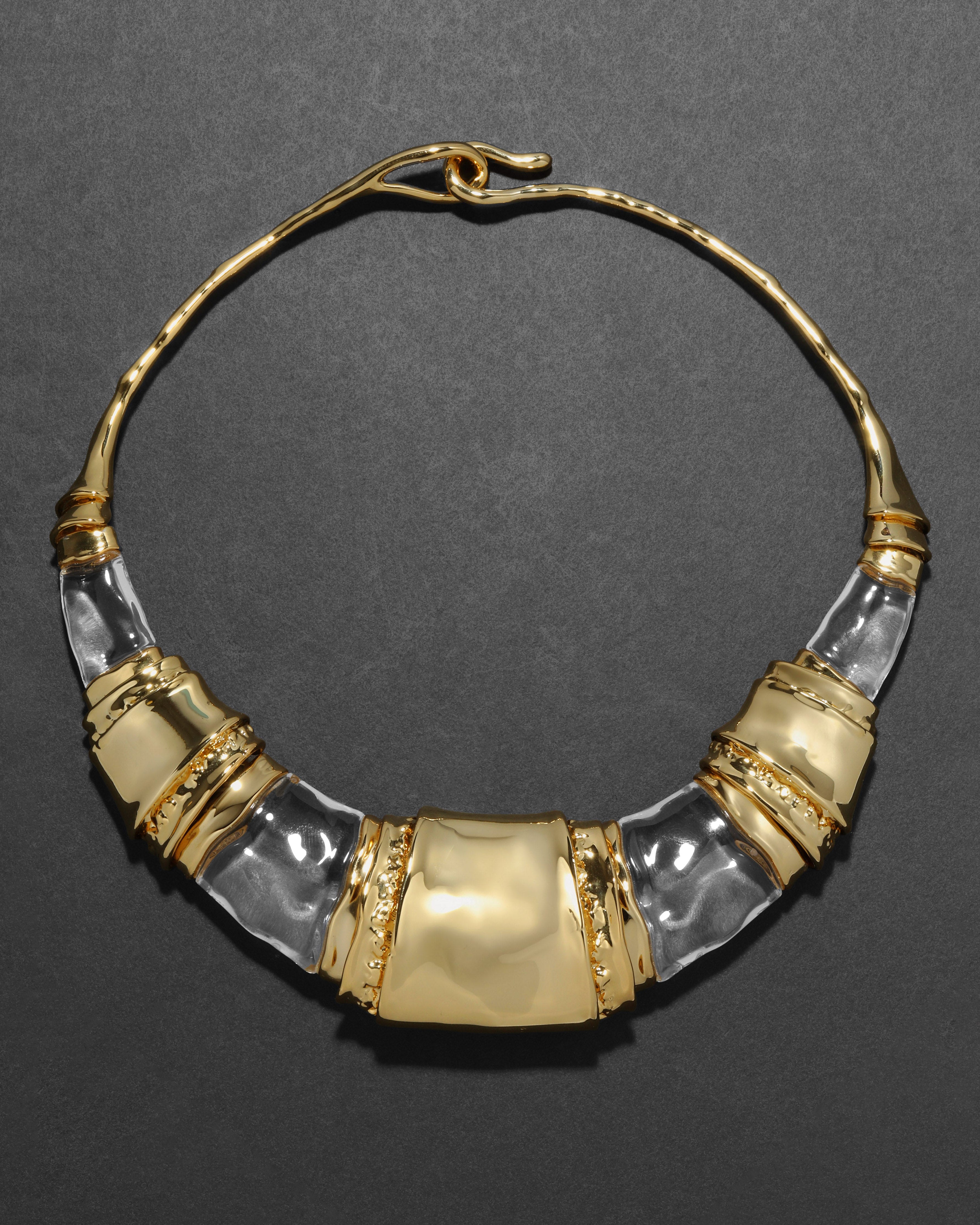 Lucite Brutalist Segmented Collar Necklace