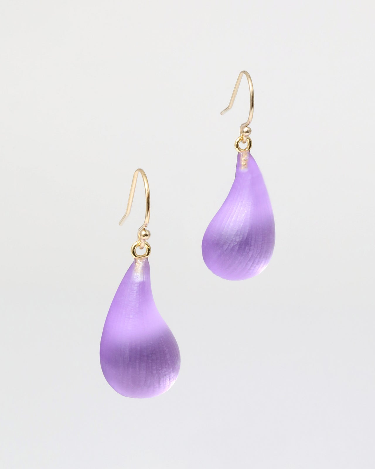 Lucite Dewdrop Earring- Amethyst - Photo 2