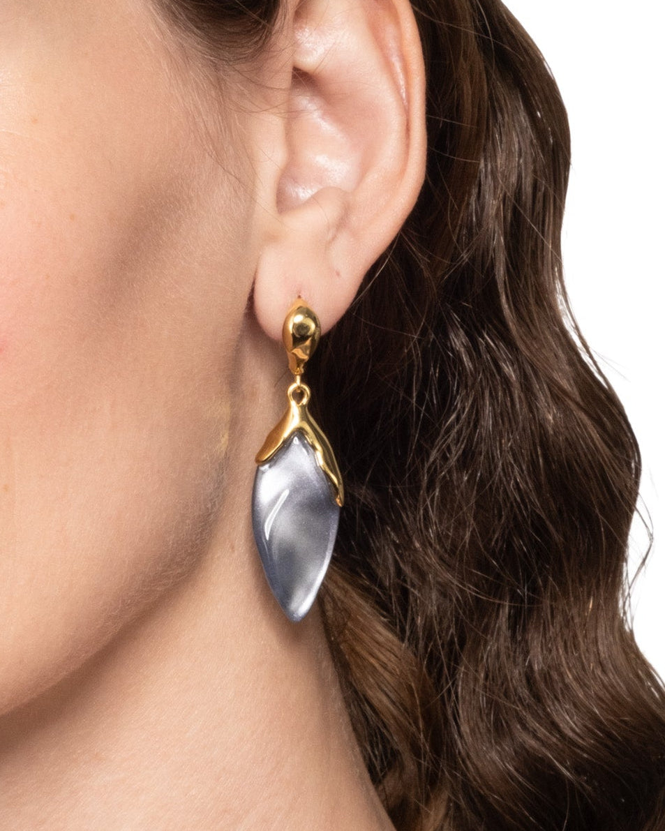 Lucite Petal Leverback Earring- Frozen Mist - Photo 2