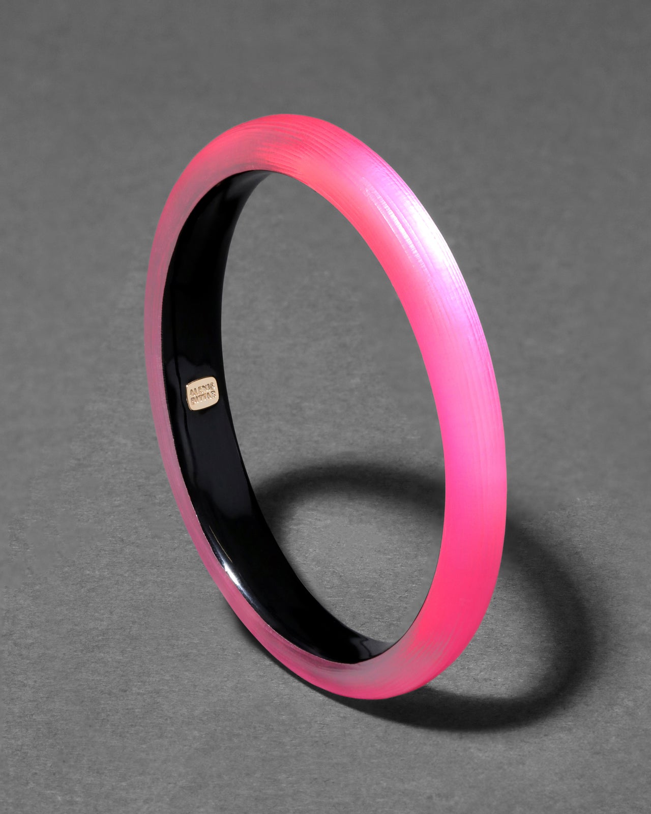 Lucite Skinny Bangle- Neon Pink - Photo 2