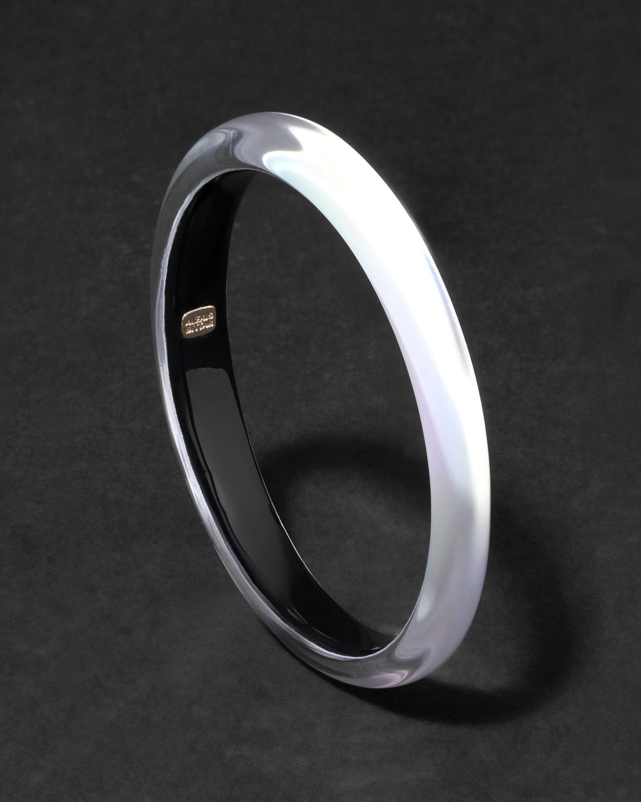 Lucite Skinny Bangle- White Opal - Photo 2