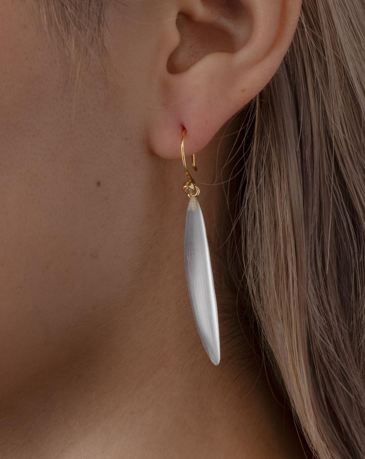 Lucite Sliver Wire Earring- Silver - Photo 2