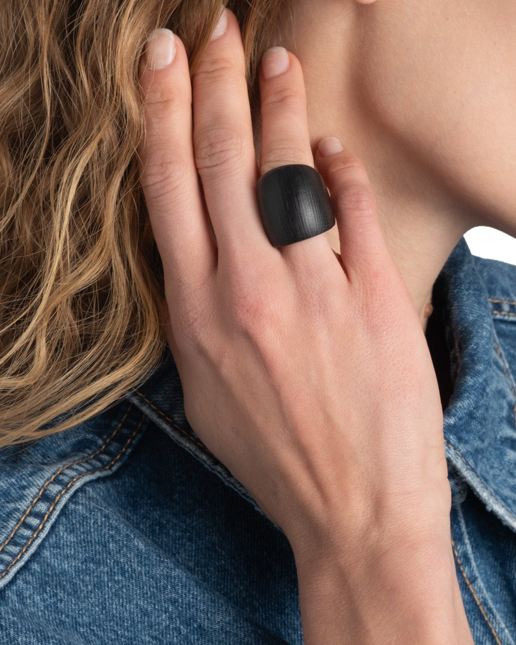 Lucite Block Ring- Black - Photo 2