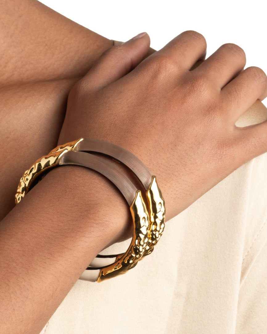 Lucite Brut Skinny Bangle- Warm Grey - Photo 2