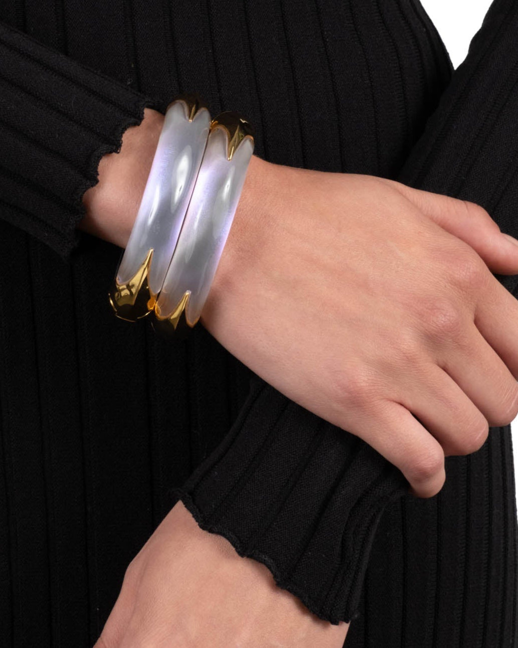 Lucite Claw Hinge Bracelet- Aurora - Photo 2