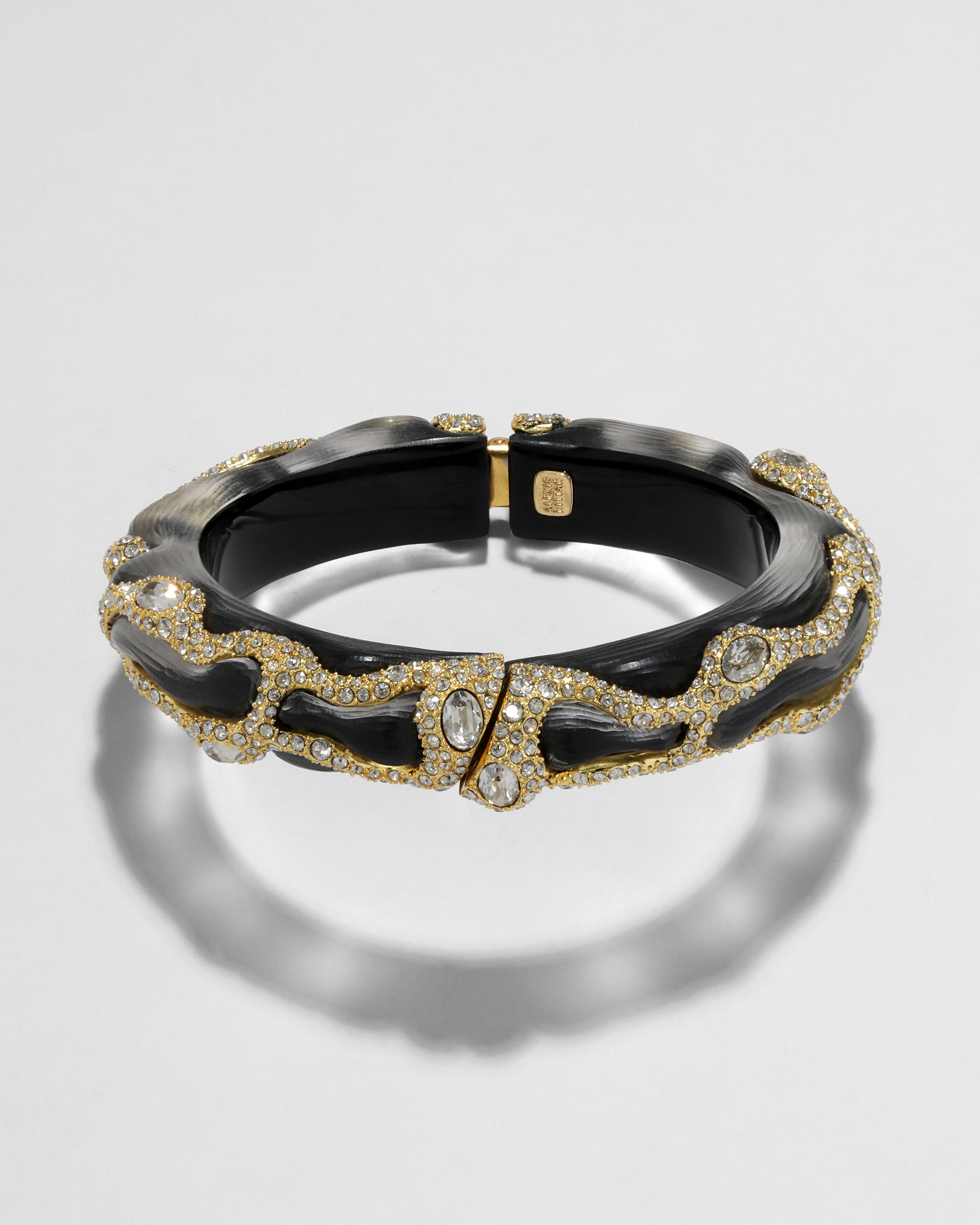 Lucite Crystal Pave Hinge Bracelet