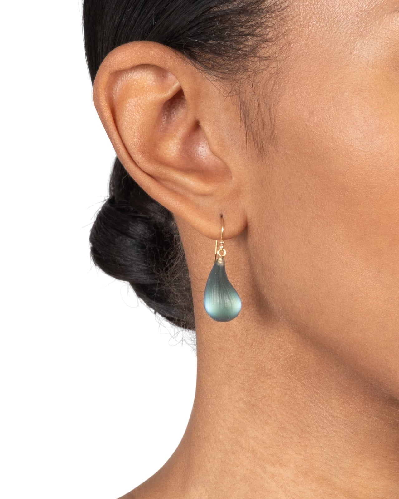 Lucite Dewdrop Earring- Black Beetle - Photo 2