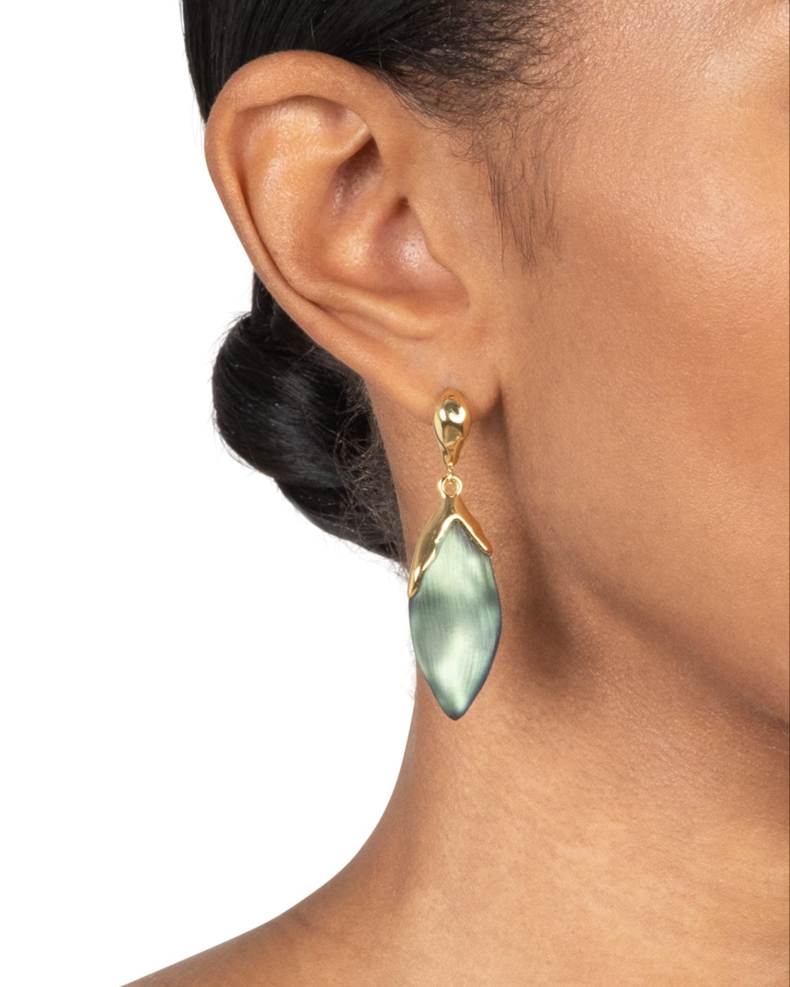 Lucite Petal Leverback Earring- Black Beetle - Photo 2