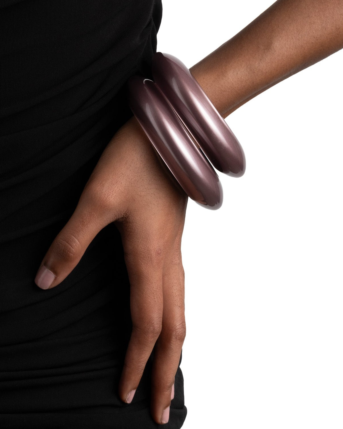 Lucite Saucer Bangle Bracelet- Dusty Rose - Photo 2