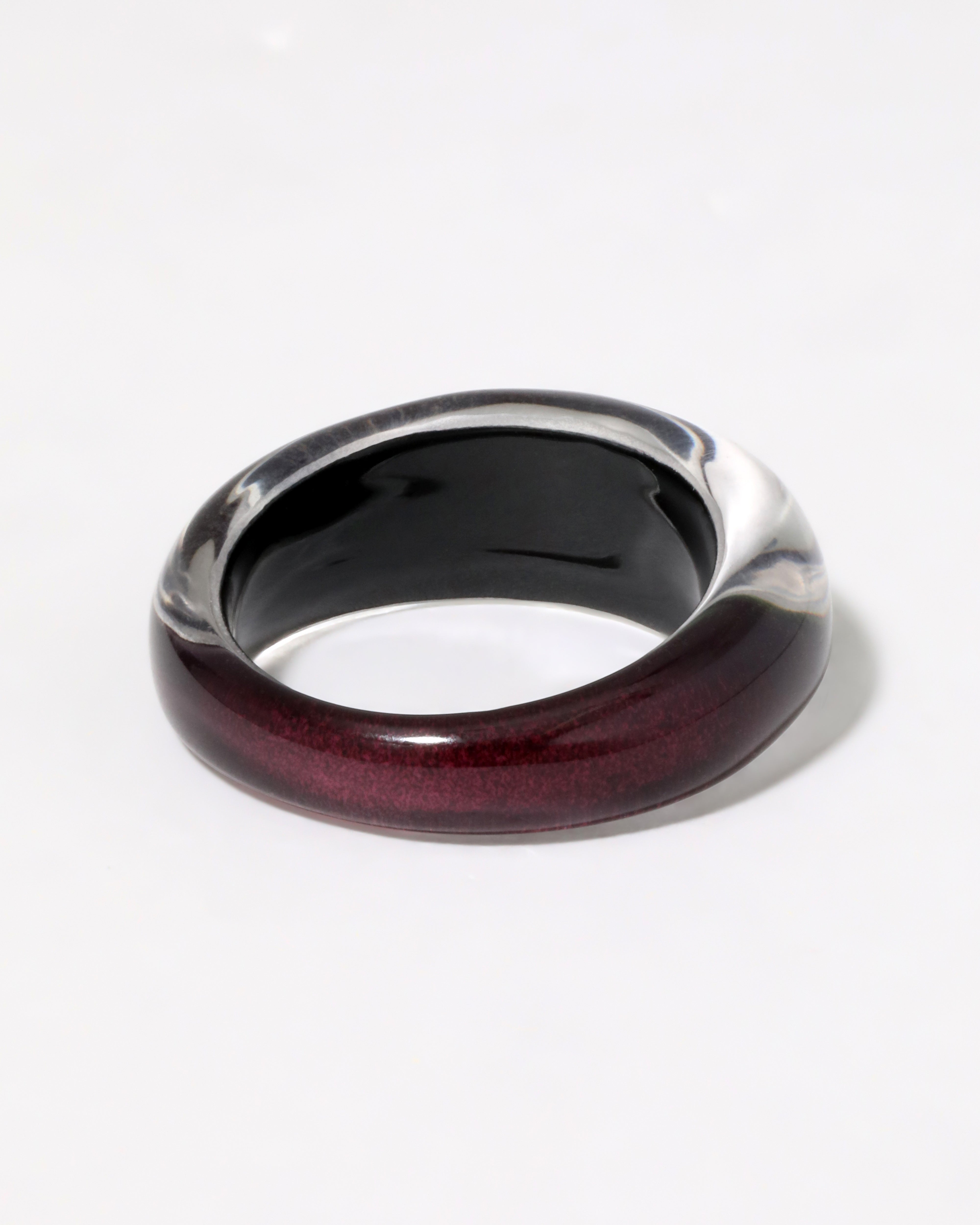 Black Cherry Lucite Tapered Ring | Red Statement Ring | Stacking Ring