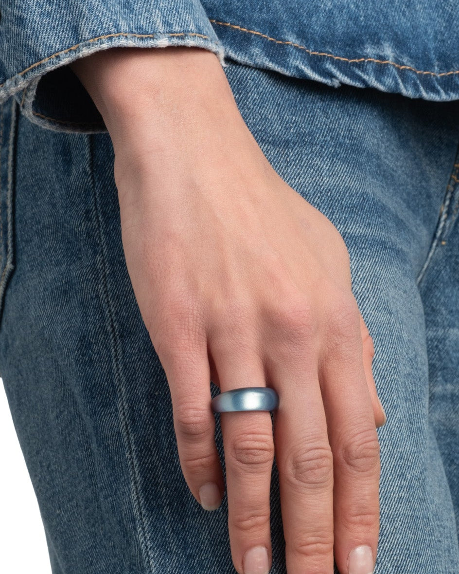 Lucite Tapered Ring- Metallic Sky - Photo 2