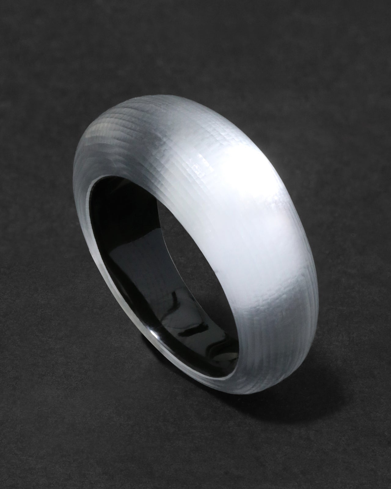 Lucite Tapered Ring- Silver - Photo 2