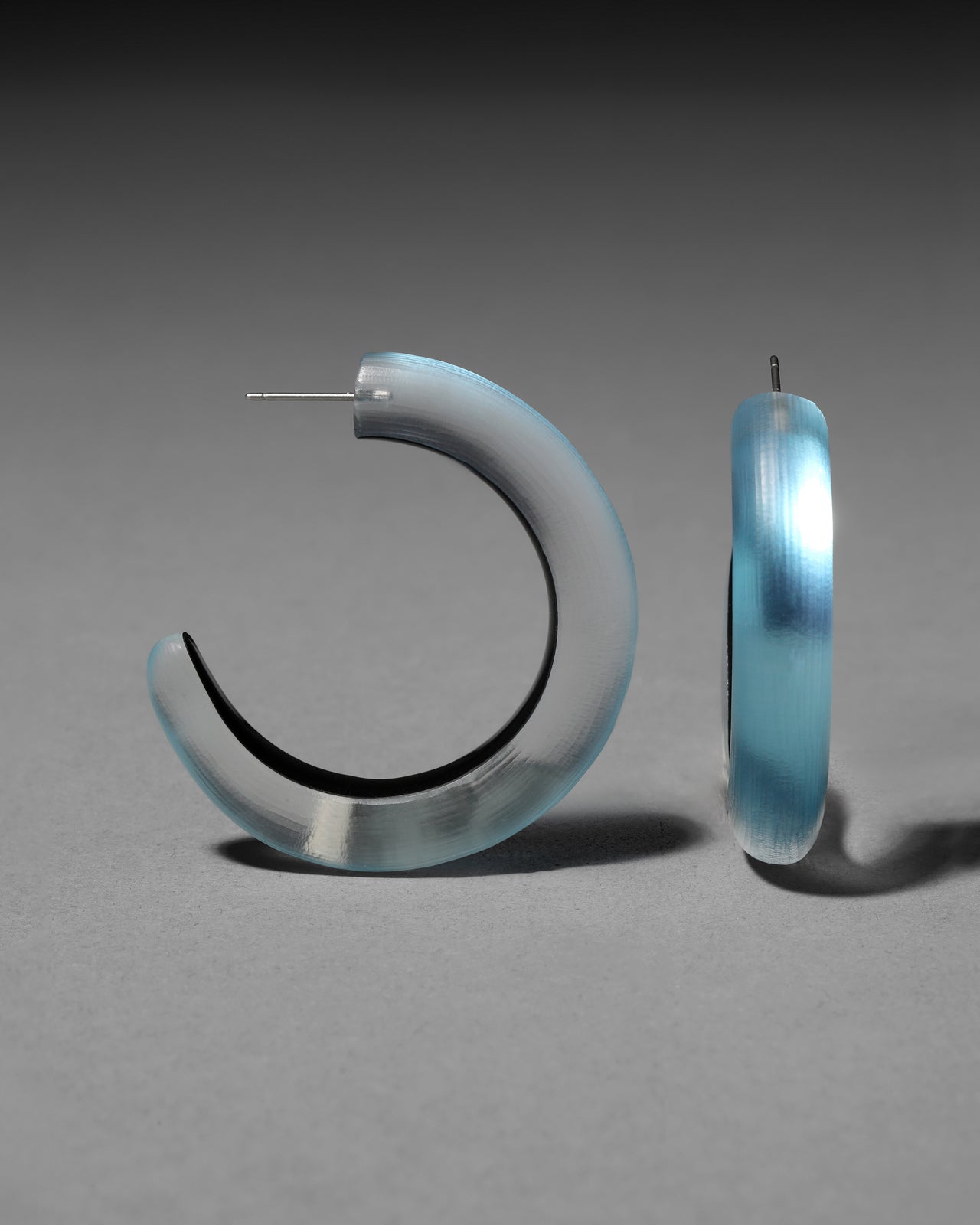 Luminous Lucite Bold Hoop Earring- Bermuda Blue - Photo 2