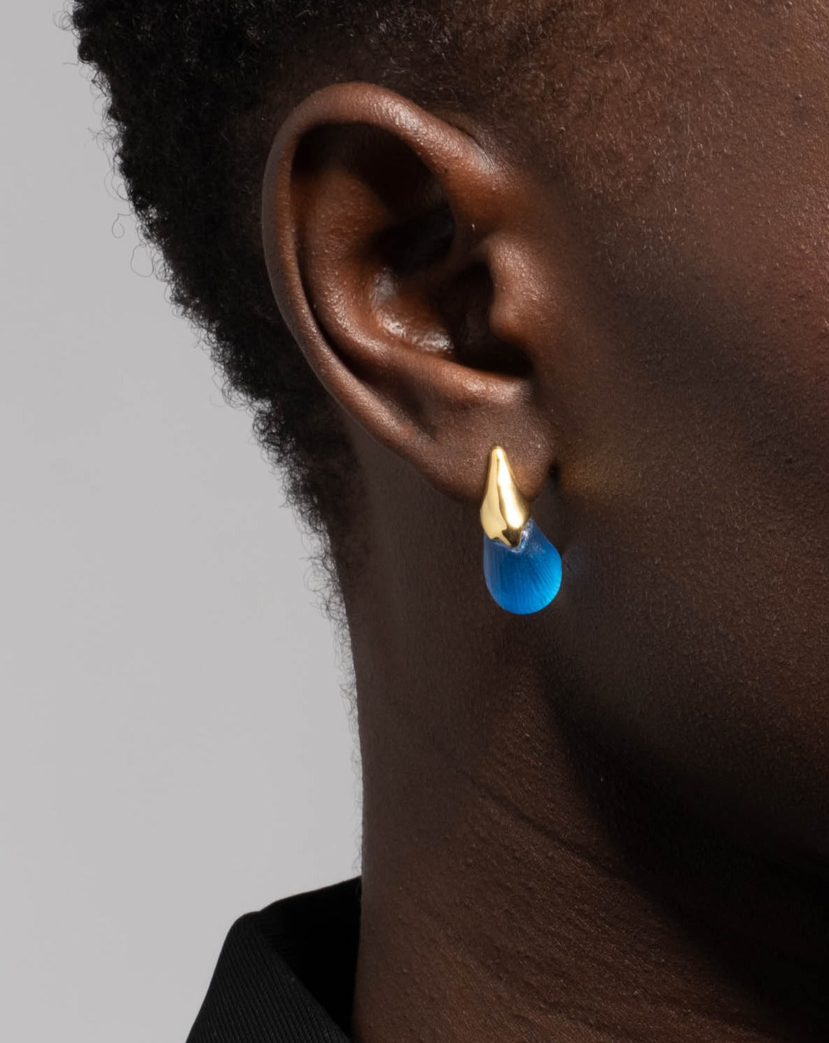 Luminous Lucite Arched Small Post Earring- Cerulean - Photo 2
