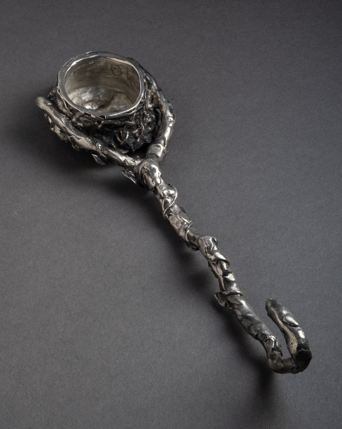 Vintage 1970s Sterling Silver Handmade Bird's Nest Candle Snuffer - Photo 2