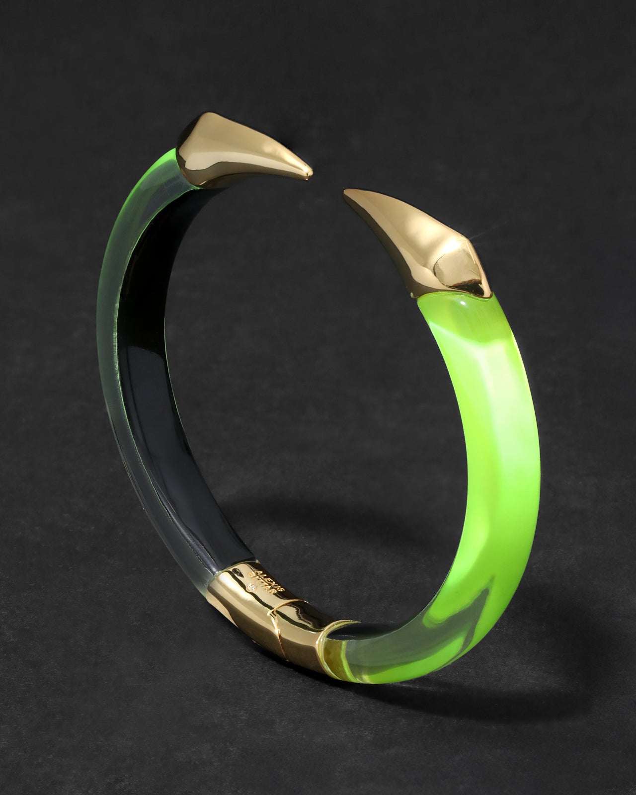Mirrored Pyramid Brake Hinge Bracelet- Fluorescent Yellow - Photo 2