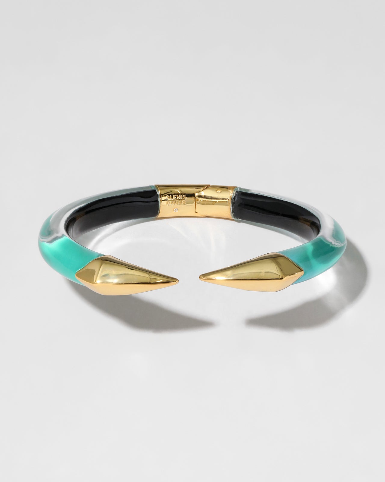Mirrored Pyramid Lucite Brake Hinge Bracelet- Mediterranean Opal - Photo 2