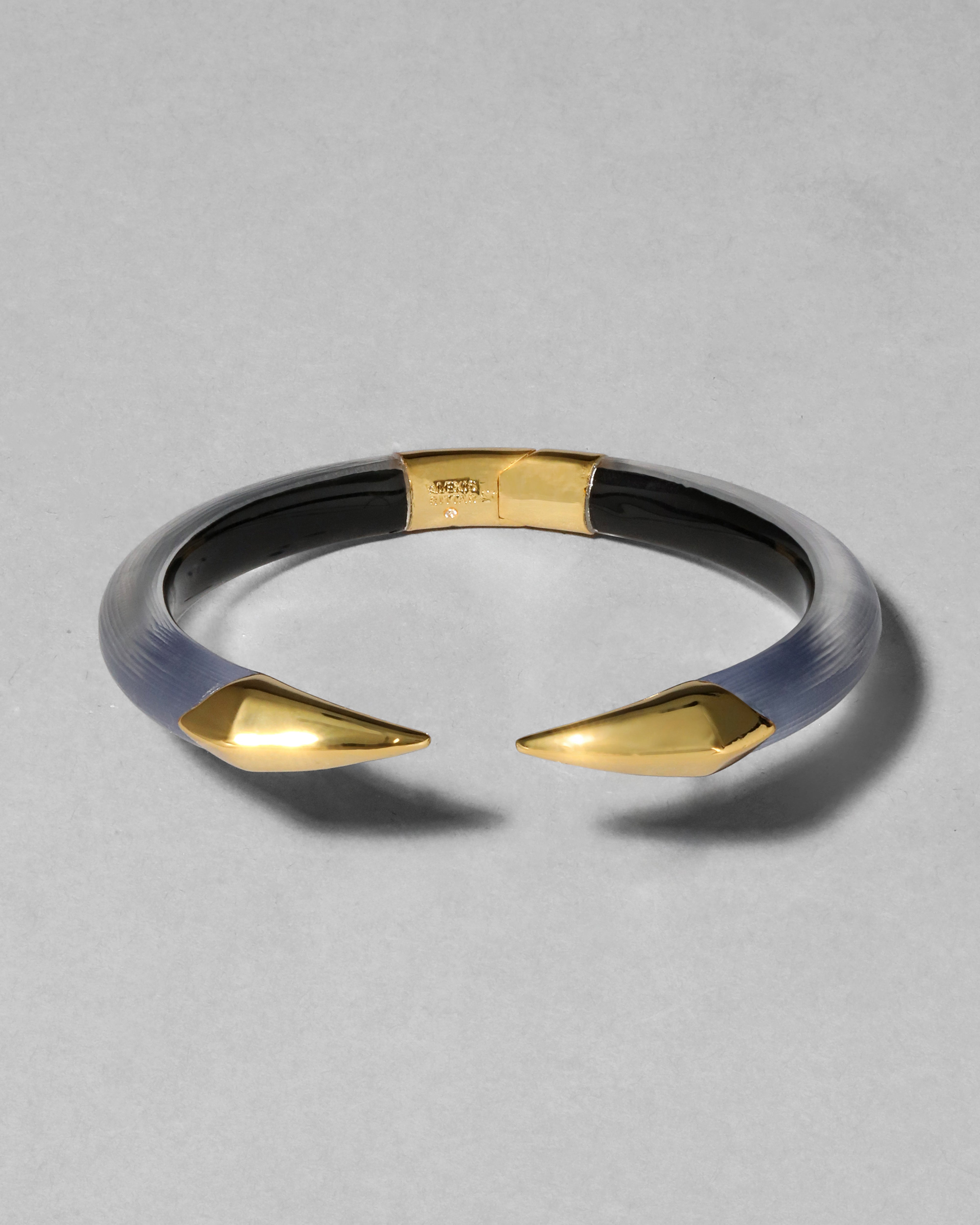 Mirrored Pyramid Lucite Brake Hinge Bracelet Steel