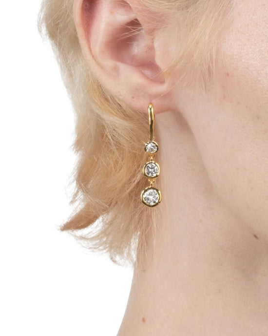Molten Vermeil Triple Drop Earring- White Moissanite - Photo 2