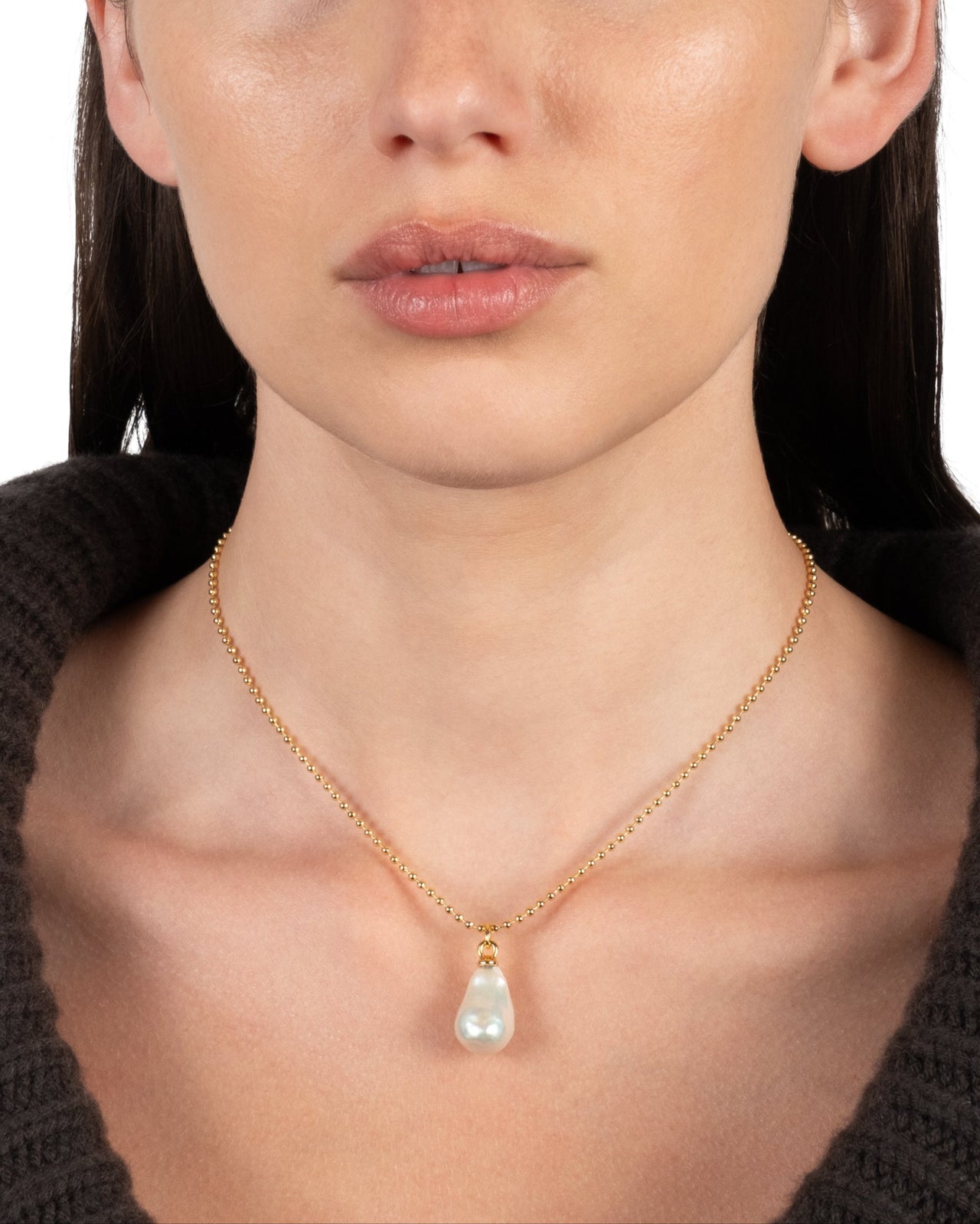 Molten Gold Freshwater Pearl Drop Necklace - Photo 2