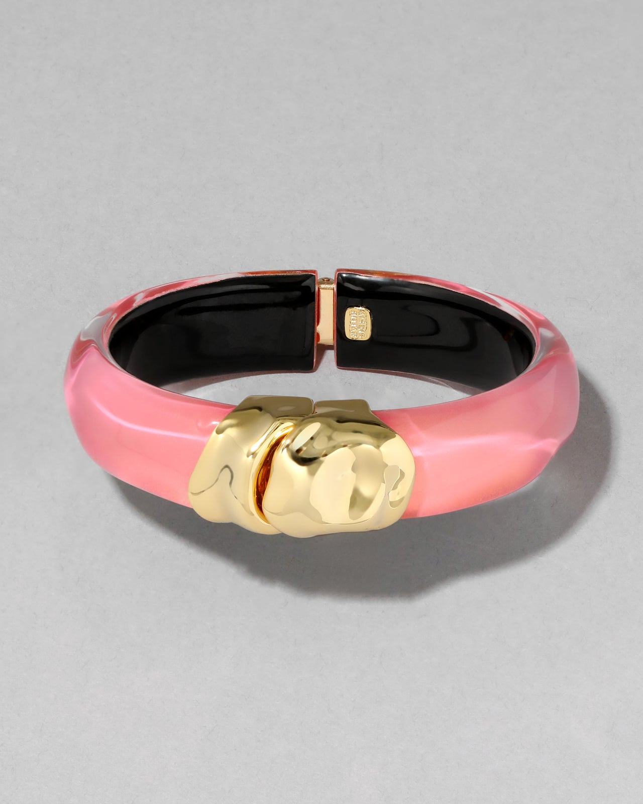 Molten Gold Lucite Hinge Bracelet- Sweet Melon - Photo 2