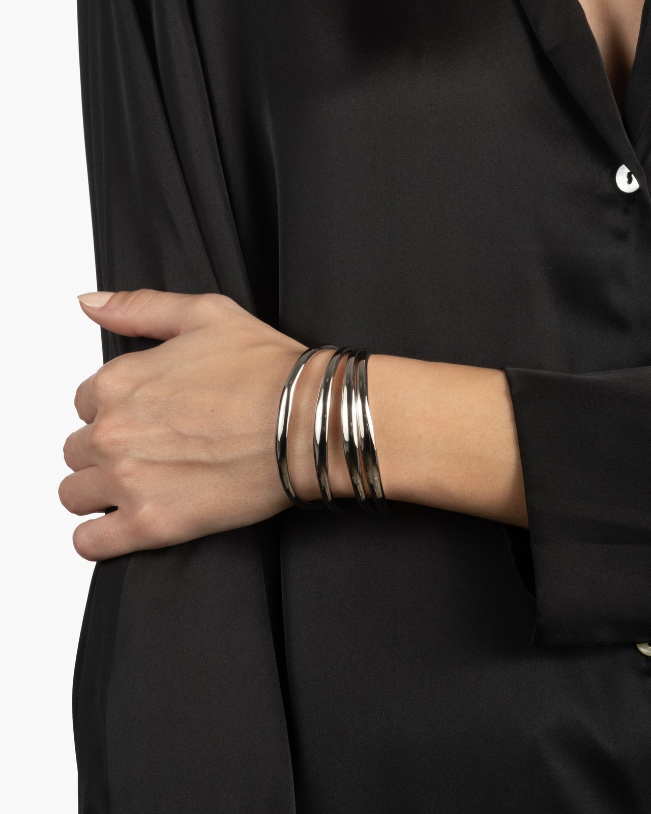 Molten Silver Skinny Cuff Bracelet - Photo 2