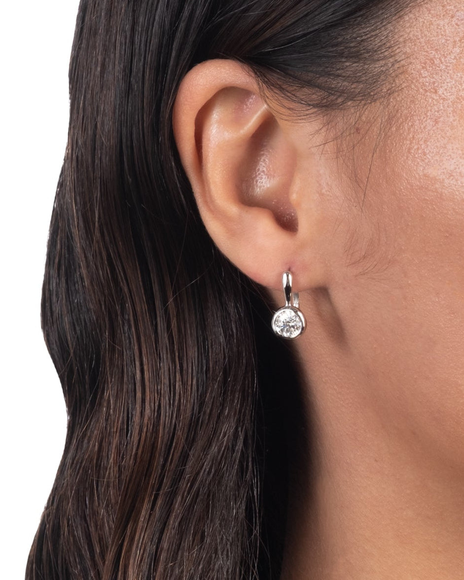 Molten Sterling Drop Earring- White Moissanite - Photo 2