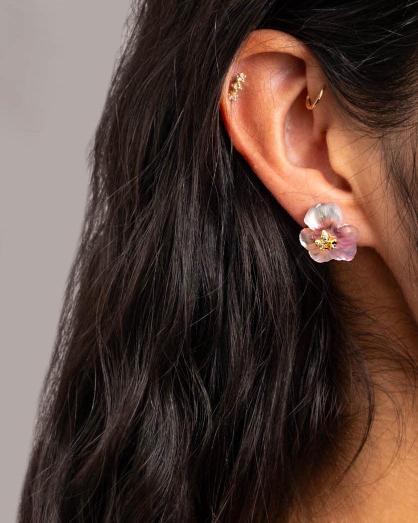 Pansy Lucite Petite Post Earring- Astor - Photo 2