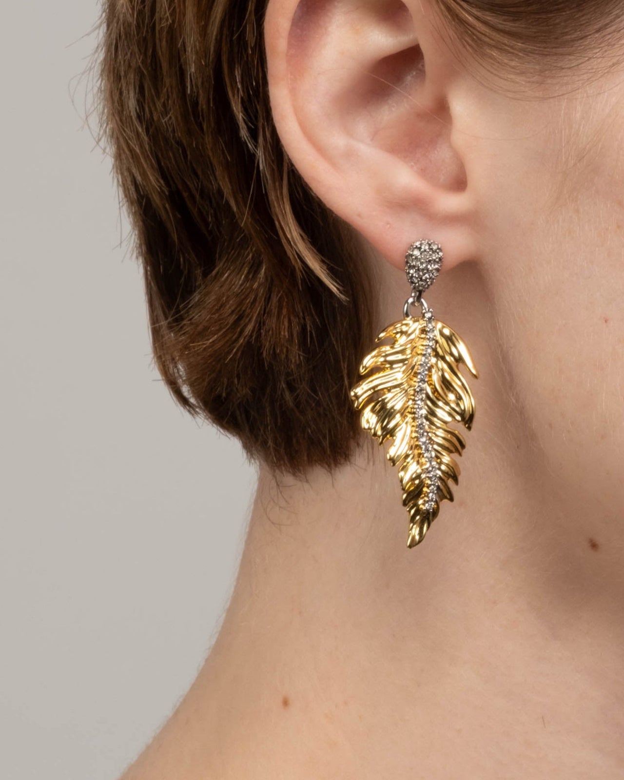 Pave Feather Drop Earring - Photo 2