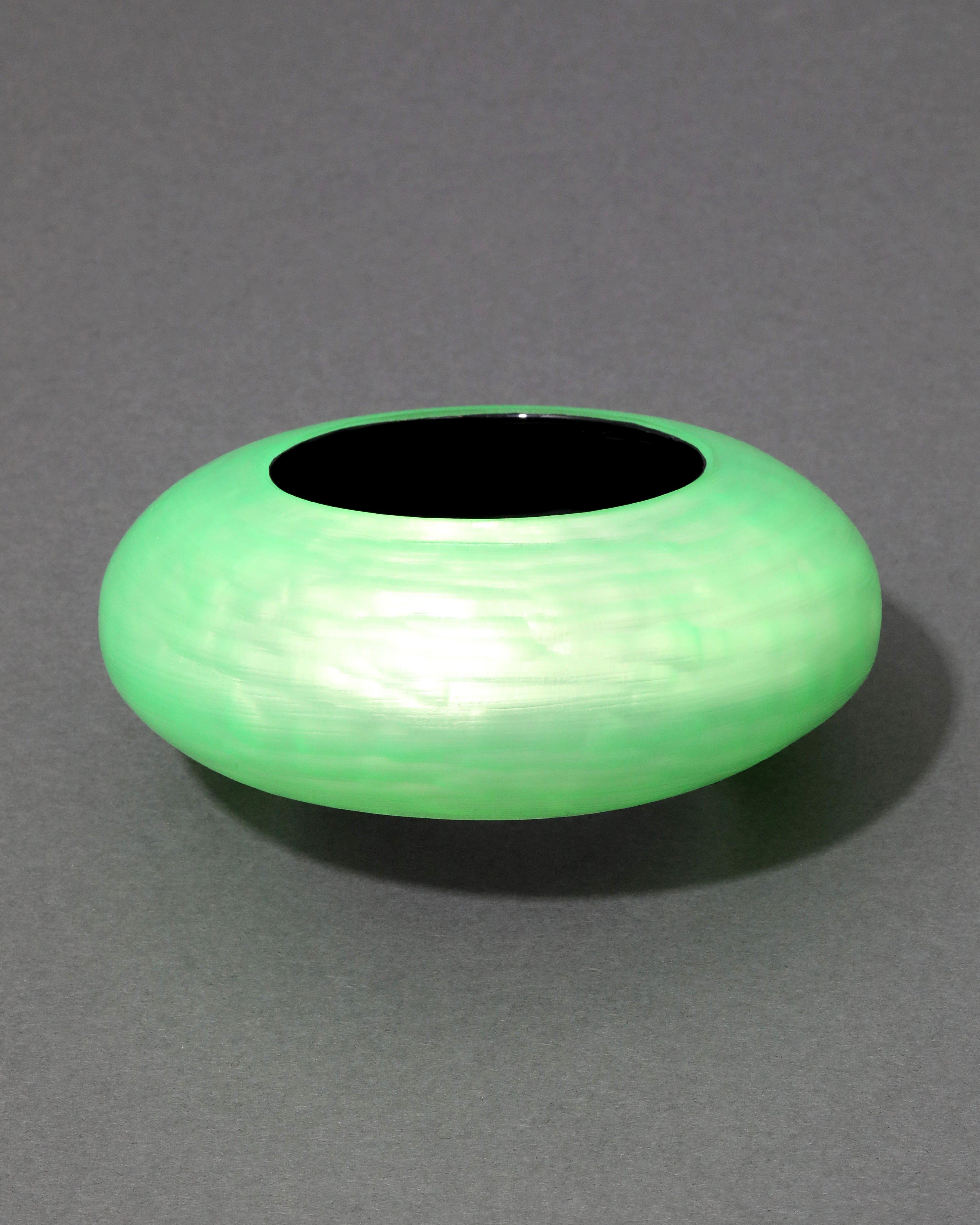 Puffy Lucite Bangle Bracelet Neon Green
