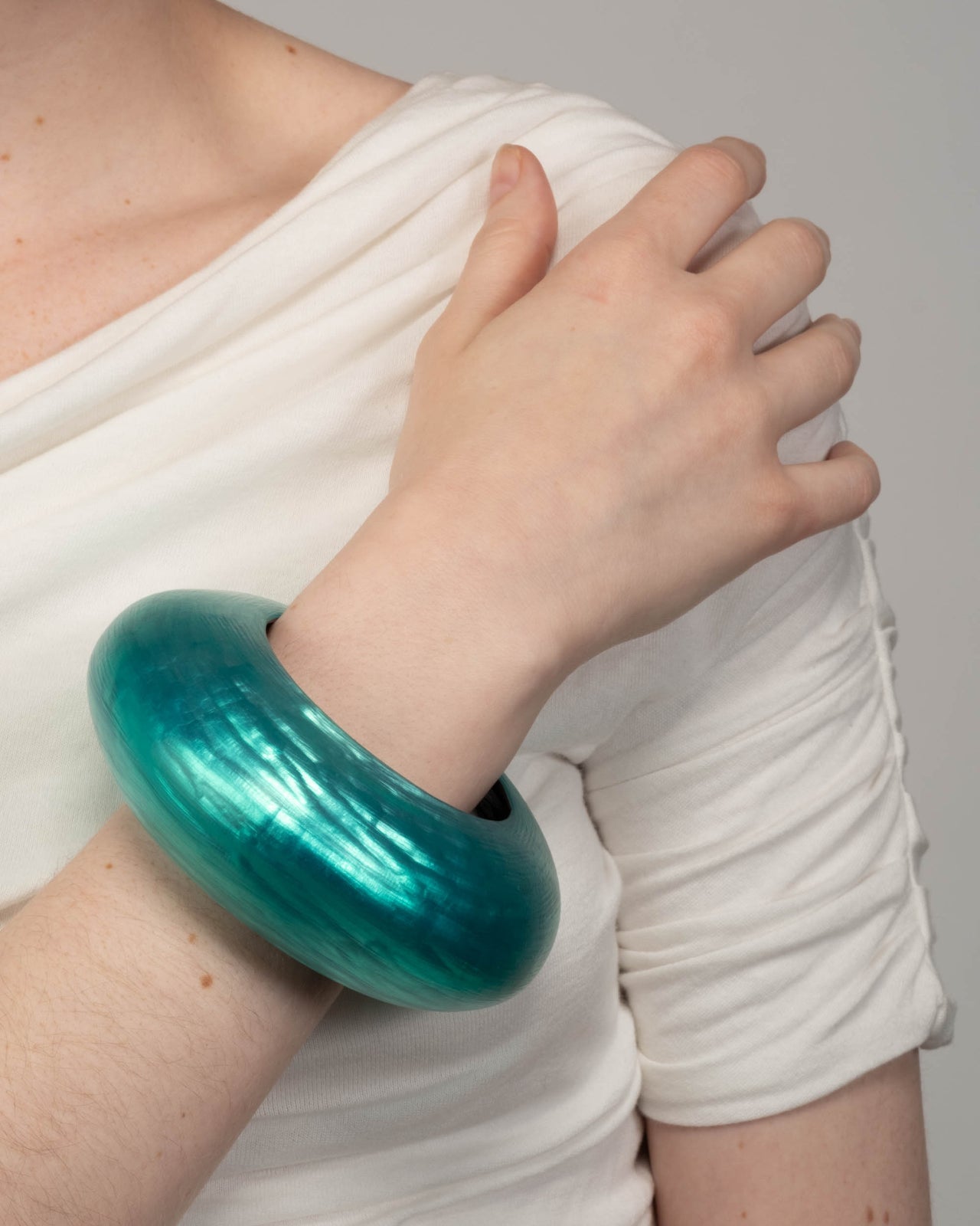 Puffy Lucite Bangle Bracelet- Caspian Sea - Photo 2