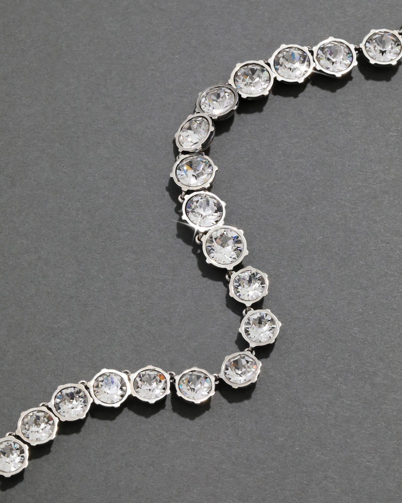 Sterling Silver Round Cut Luminous Crystal Riviera Necklace - Photo 2