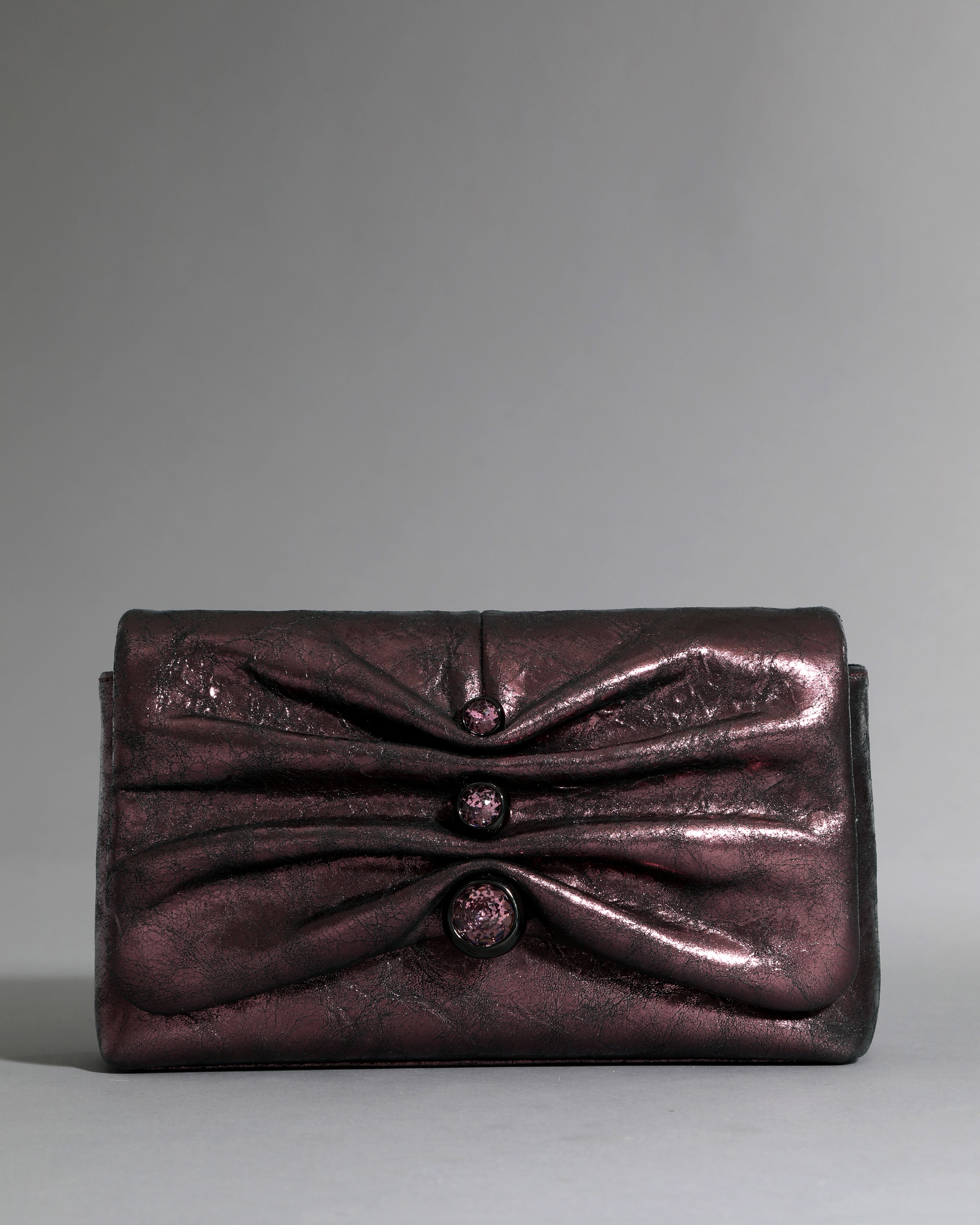 Ruched Crystal Crossbody Bag Dark