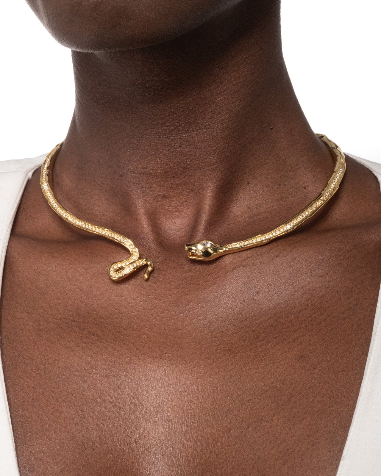 Serpent Crystal Skinny Collar Necklace - Photo 2