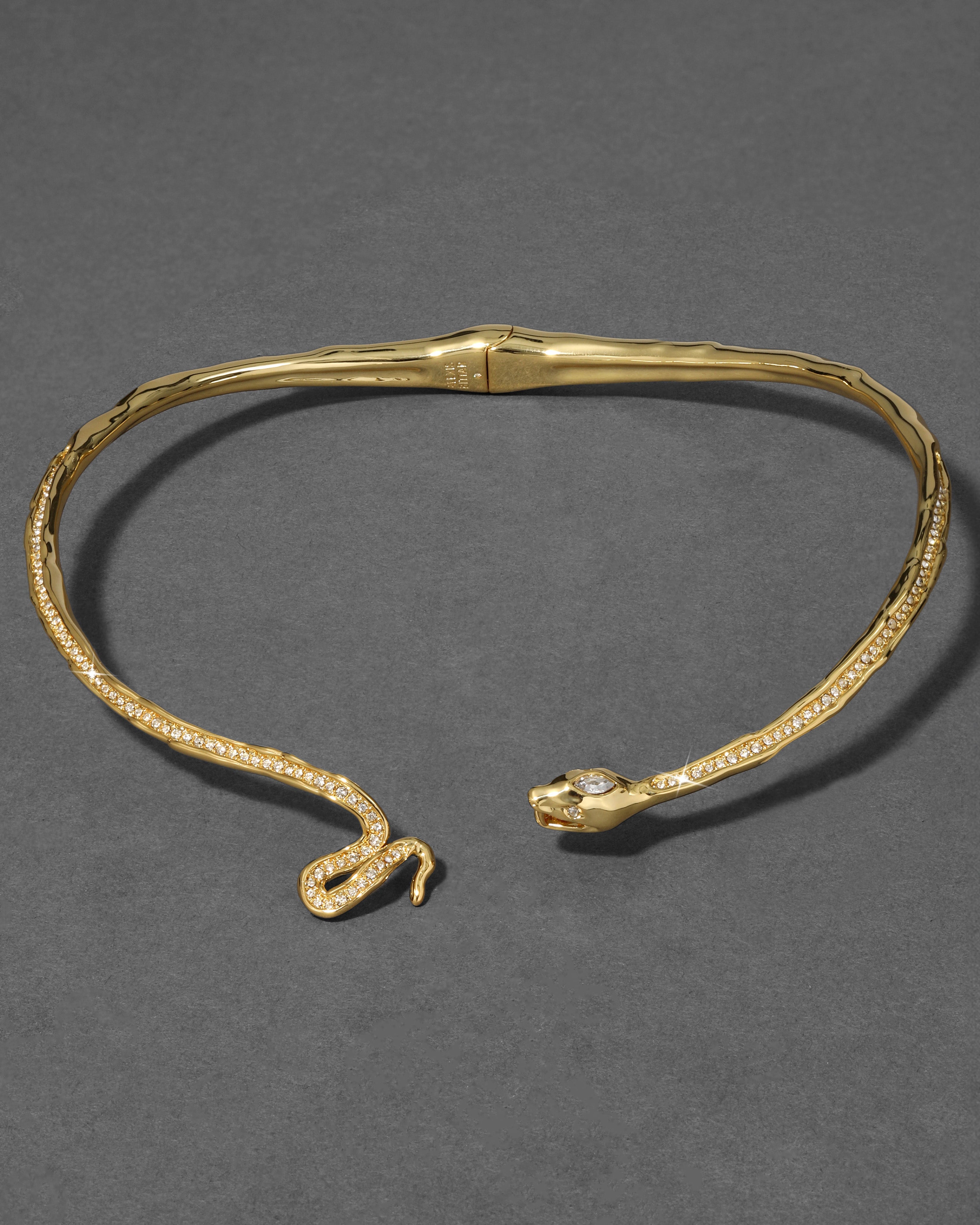 Serpent Crystal Skinny Collar Necklace