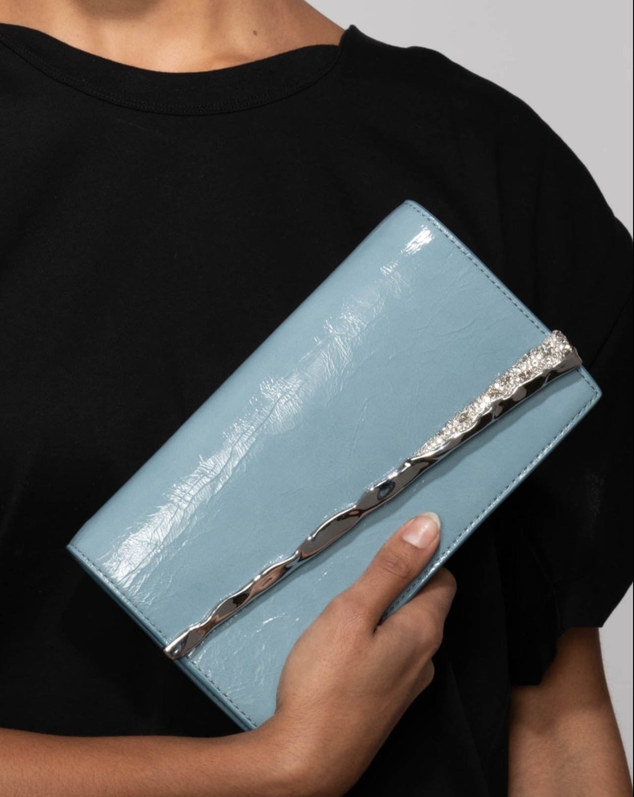Silver Angular Convertible Crossbody Bag- Bermuda Blue - Photo 2