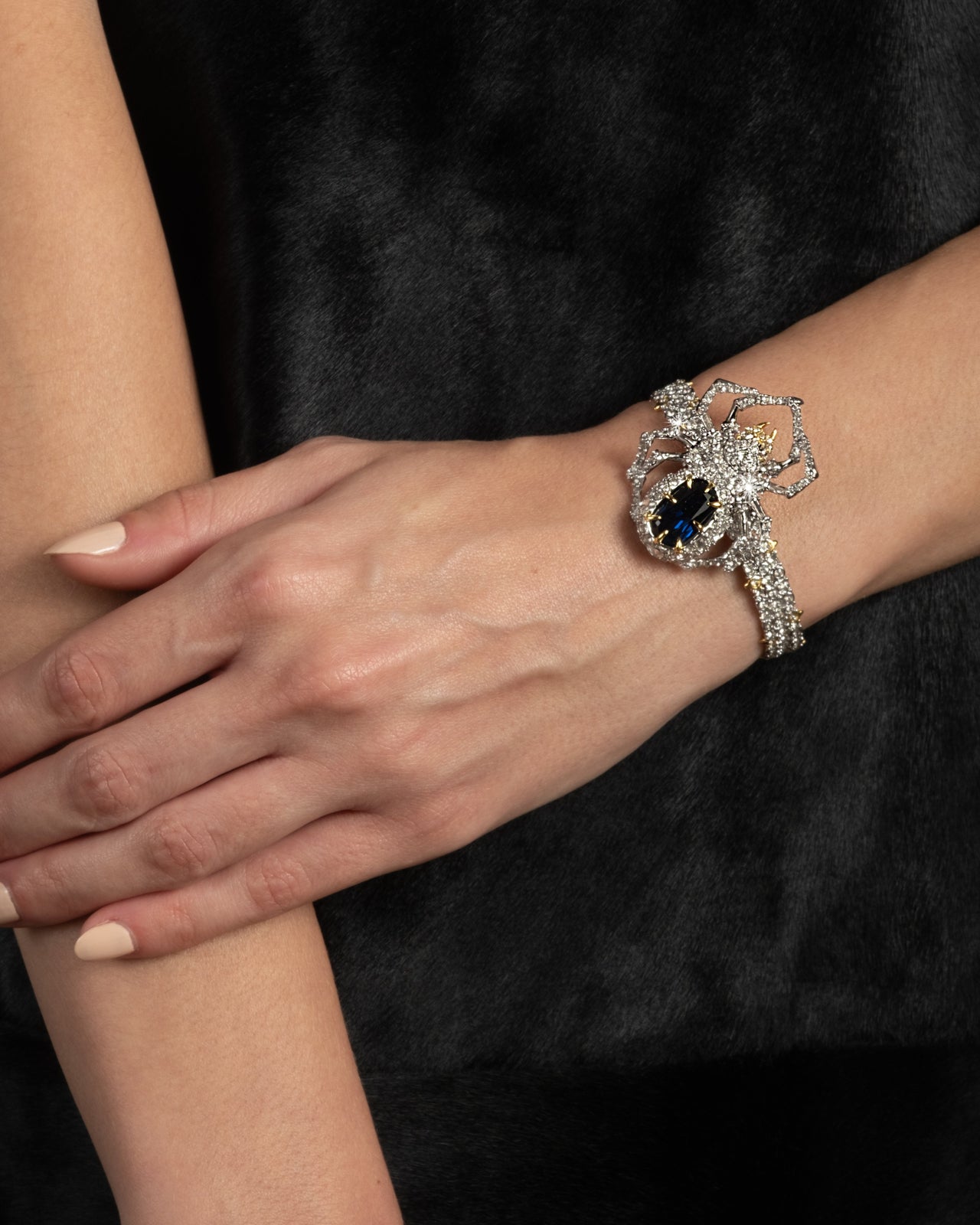 Silver Crystal Pavé Spider Cuff Bracelet - Photo 2