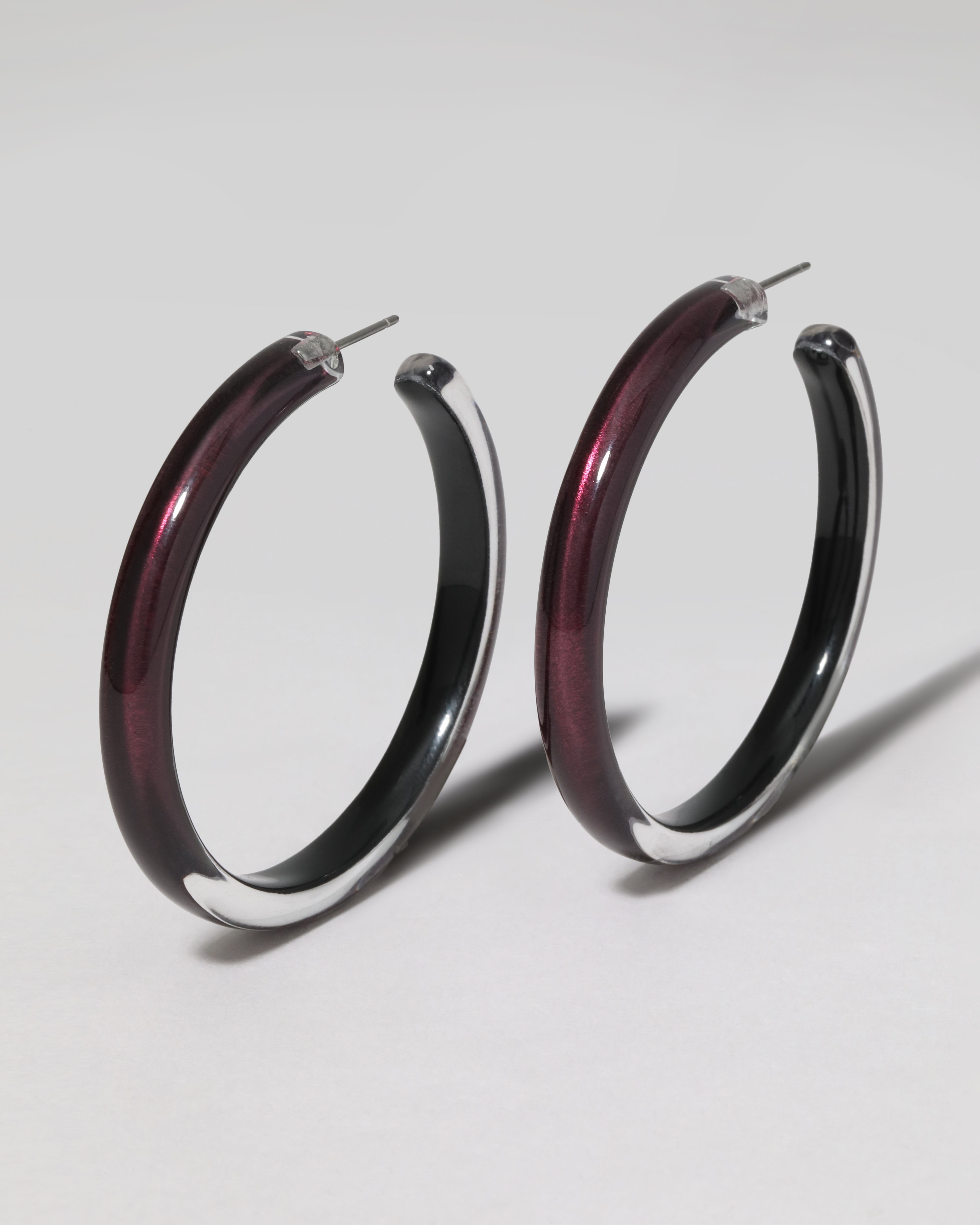 Skinny Lucite Hoop Earring Cherry