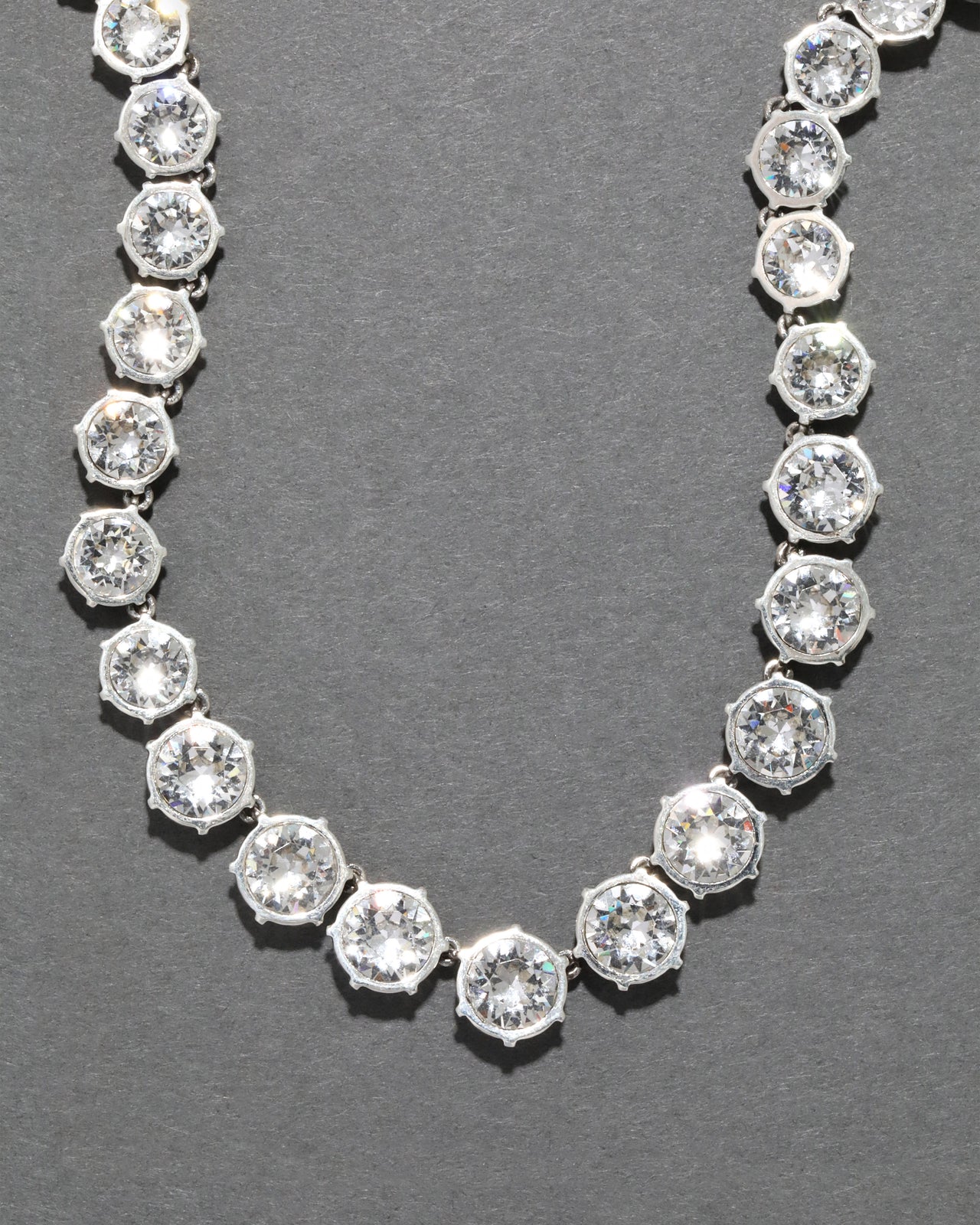 Sterling Silver & 14k Gold Cut Luminous Crystal Small Riviera Necklace - Photo 2