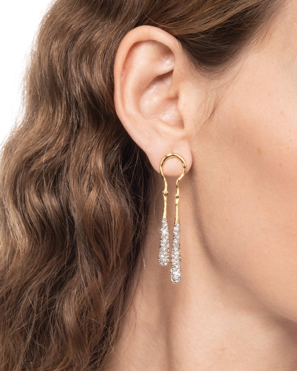 Solanales Crystal Coiled Tear Drop Earring - Photo 2